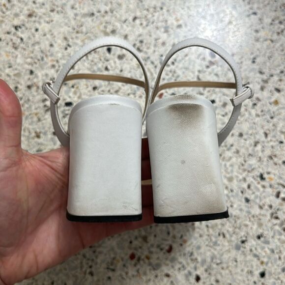 Sergio Rossi white silver block sandal prince heel 36 US 6 - Picture 10 of 11